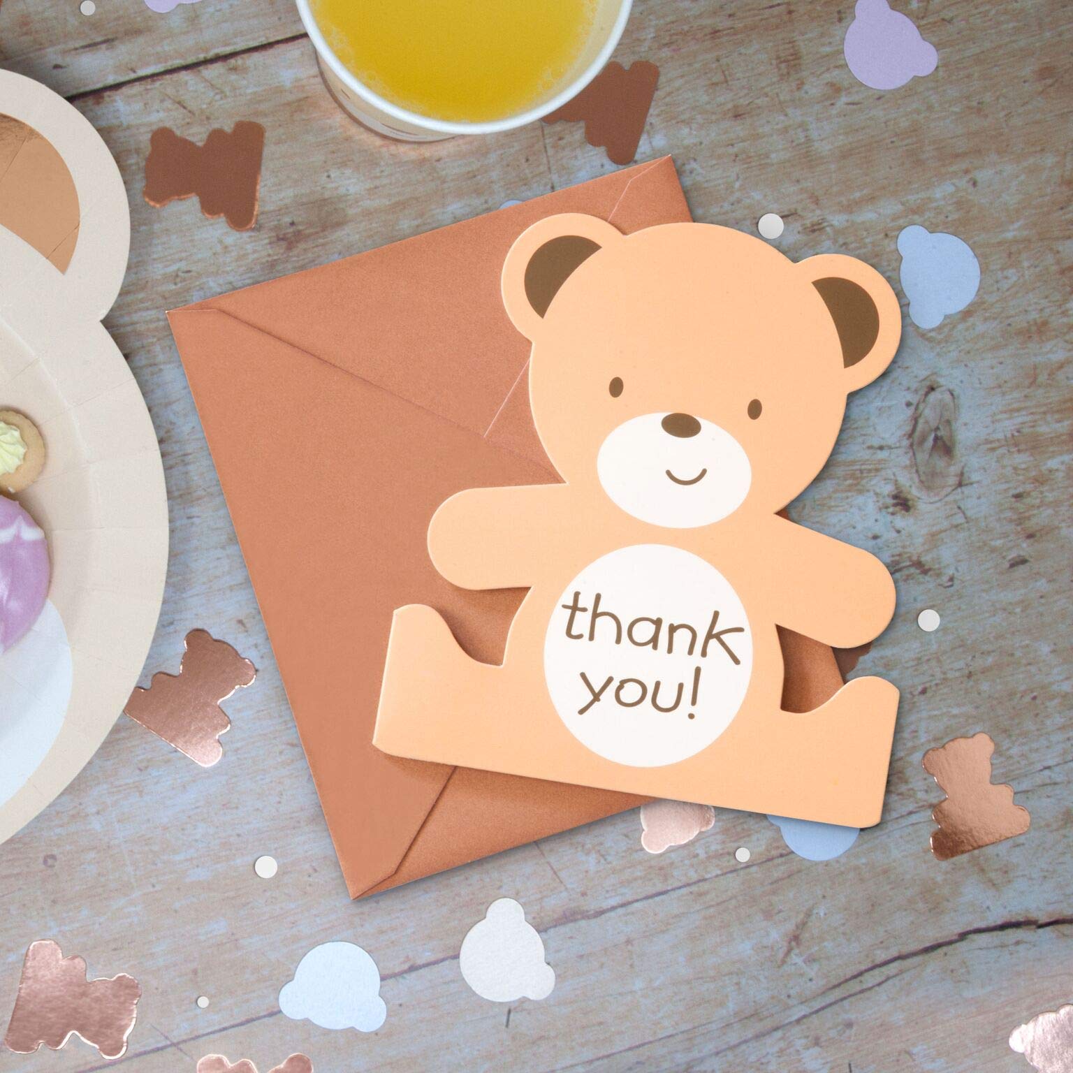Hatton Gate Teddy Bear Shaped Thank You Cards 8 cards with envelopes per pack