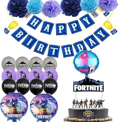 Amazon Com Fortnite Party Supplies 15 Fortnite Ballons 1 Happy - fortnite party supplies 15 fortnite ballons 1 happy birthday fortnite banner 1 fortnite
