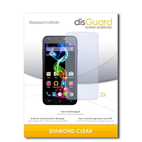 2 x disGuard® Displayschutzfolie Archos 50c Platinum Schutzfolie Folie 'DiamondClear' unsichtbar