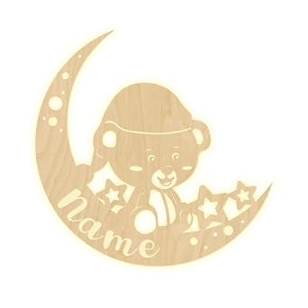 Wandlampe Mond Barchen Kinderzimmer Personalisierte Lampe Mit