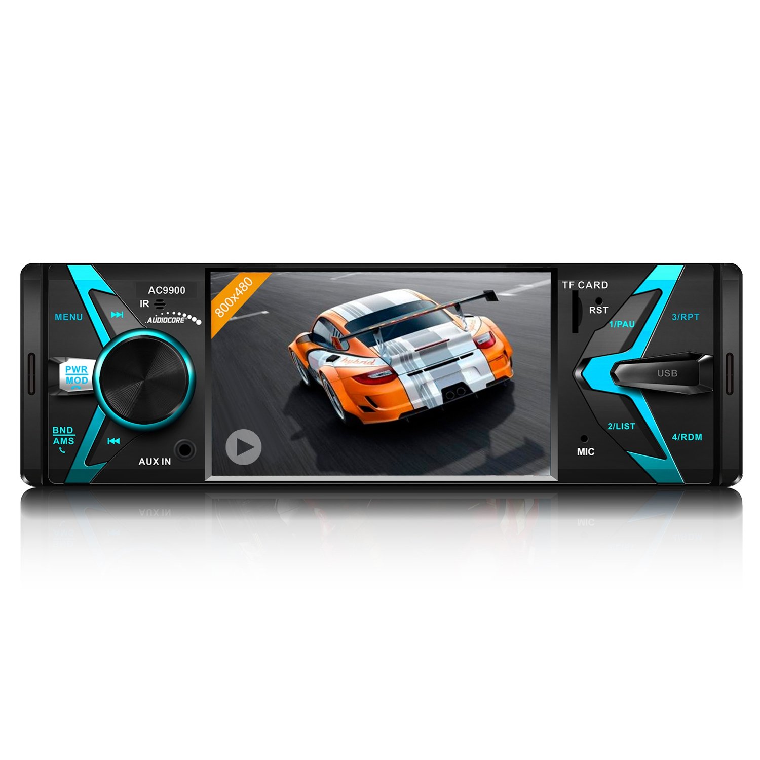 Audiocore AC9900 Autoradio with TFT screen 800x480 Bluetooth MP5 Remote Control AUX SD USB FM radio Audio Video Car AVI DivX
