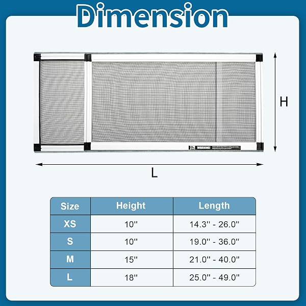 YOOCHEE EXPANDABLE WINDOW SCREEN, 2 PACK ADJUSTABLE WINDOW SCREEN (15″ H X 21″ – 40″ W) – MEDIUM REPLACEMENT WINDOW SCREENS WITH FRAME, DURABLE REPLACEMENT SCREEN FOR WINDOW
