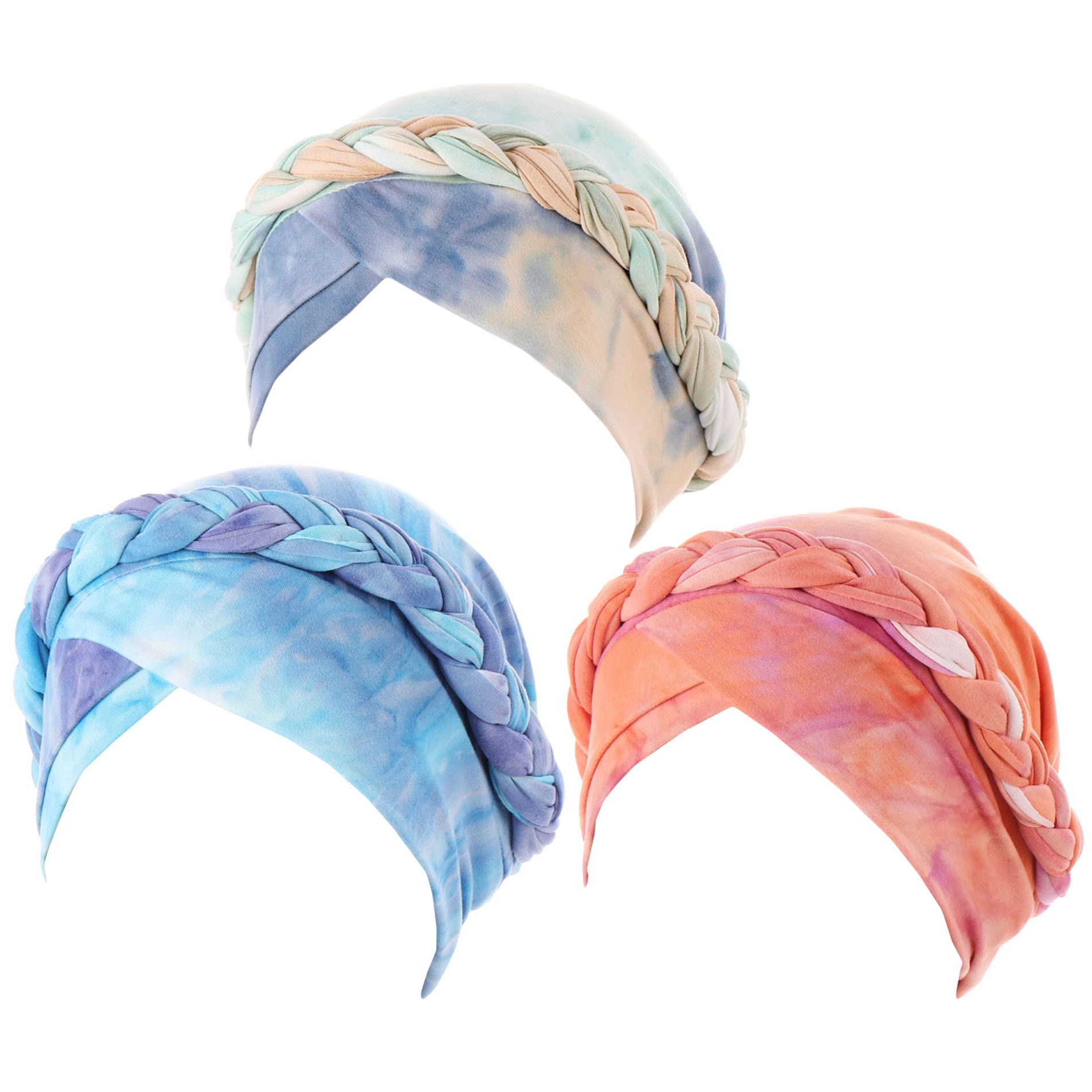 Photo 1 of 3 Pack Womens Printed Turban Hat Head Wraps Covers Chemo Cancer Beanies Cap Headwear (3 Pcs-M)