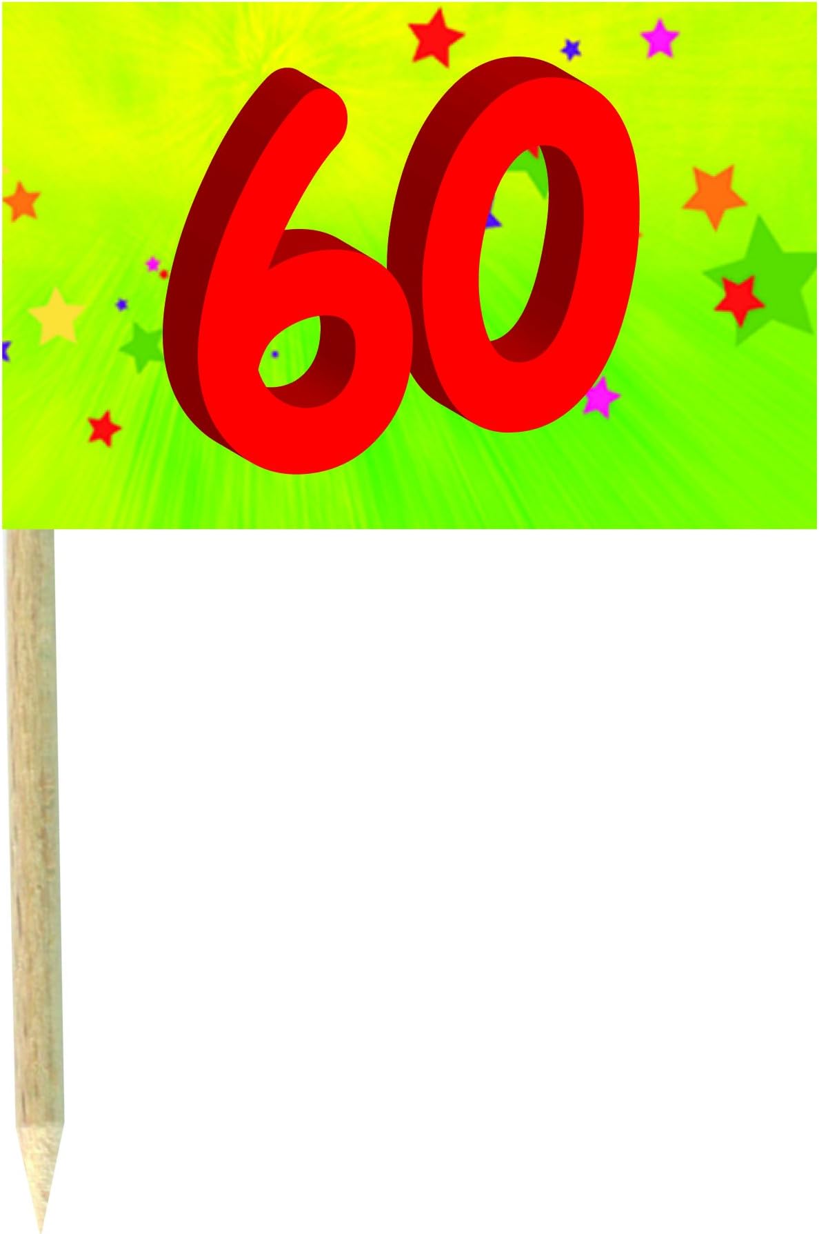Deco Party Green cocktail flag picks 60th birhtday pack of 10