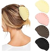 ANBALA 4PCS Matte Seashell Hair Clip Non-Slip Claw Clips for Thick Hair Strong Hold Shell Claw Clip for Women Girls Strong Hold Beach Accessories