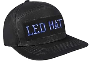 alavisxf xx LED Cap, Detachable LED Display Screen Smart Hat Adjustable Cool LED Baseball Cap for Party Christmas Halloween(Blue Light)