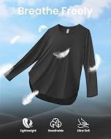 G4Free Womens Long Sleeve UPF 50+ Sun Protection Workout Top Black view 4