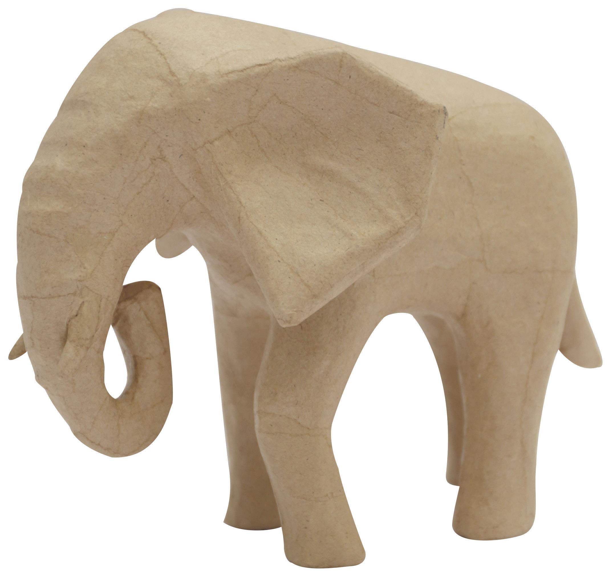 Décopatch SA213C - Brown papier-mâché stand 18.5x12.5x15.5 cm, African Elephant - DIY - Customisable Décor - Completely Personalise - Creative Leisure Activity — image 1