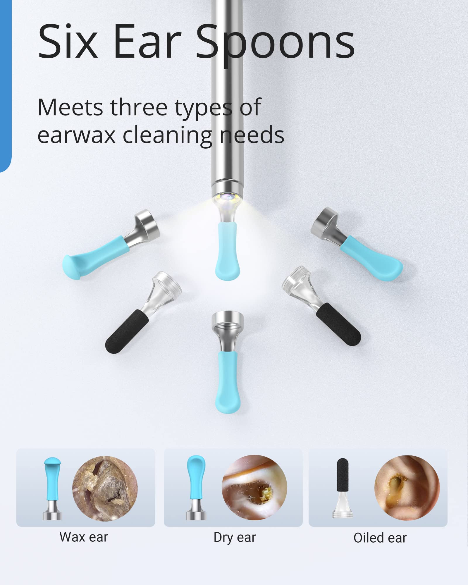 BEBIRD Ear Wax Removal Tool with HD Camera - R1 Upgraded Smart Visual Ear Cleaner with Otoscope, Ear Viewer with 6 LED Light & Multi Replacement Tips for Cleaning Earwax & Inspection Kits