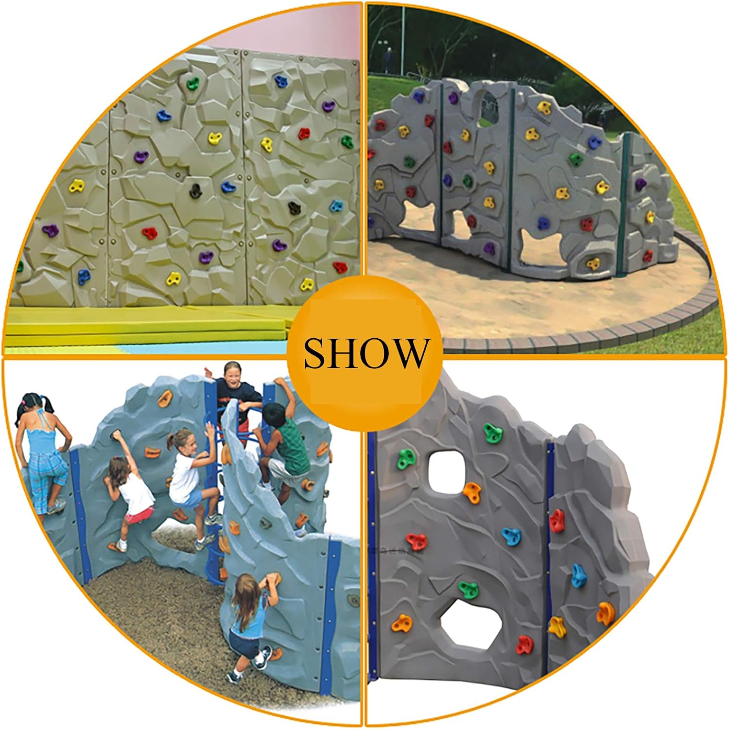 Yesland 10 Pcs Rock Climbing Holds Mounting Hardware Gripping Hand Holds with Installation for Kids Children Outdoor Playground Wall - 5 Colors : Sports & Outdoors