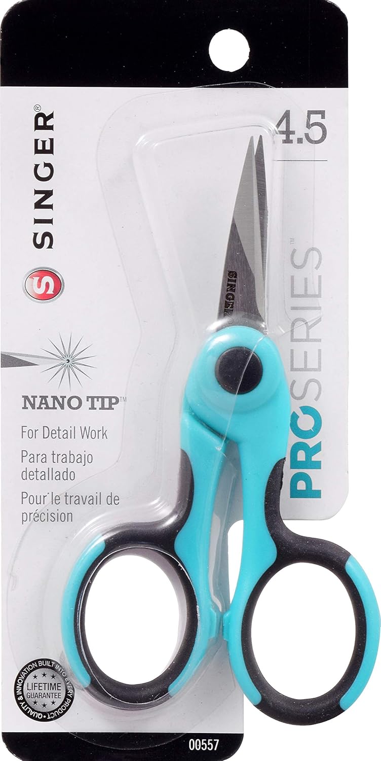 SINGER 00557 4-1/2-Inch ProSeries Detail Scissors with Nano Tip, Teal