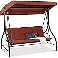 thumbnail image 2 of Patio Swing 3-Seat Canopy Swing Glider - Converts To Flatbed, Adjustable Shade, Removable Cushions Heavy Duty 2 of 13