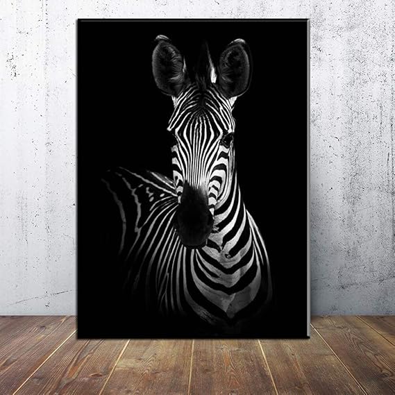 Handaxian Decoración del hogar Arte de la Pared Cebra Animal Lienzo