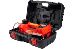 FEANISIFEI Electric Car Jack 5 Ton 12V Electric Jack with Built-in Inflatable Pump Electric Hydraulic Jack for SUV Car Tire Change Red