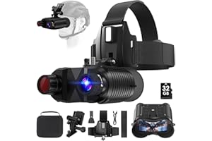BESTECCT Night Vision Goggles,4K Night Vision Binoculars for Adults,Night Vision Goggles for Helmet(1312FT),8X Digital Zoom,7-Level Infrared Adjustment for Camping,32GB Card for Videos