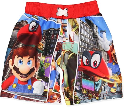 super mario brothers swim trunks