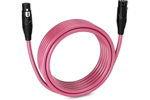 LyxPro 20 Feet XLR Microphone Cable Balanced Male to Female 3 Pin Mic Cord for Powered Speakers Audio Interface Professional Pro Audio Performance and Recording Devices - Pink