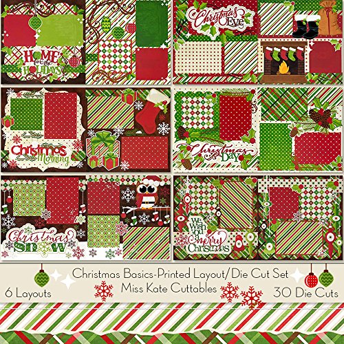 Printed Layout & Die Cuts Kit - Christmas Basics Layouts - by Miss Kate Cuttables - 6-2 Page 12