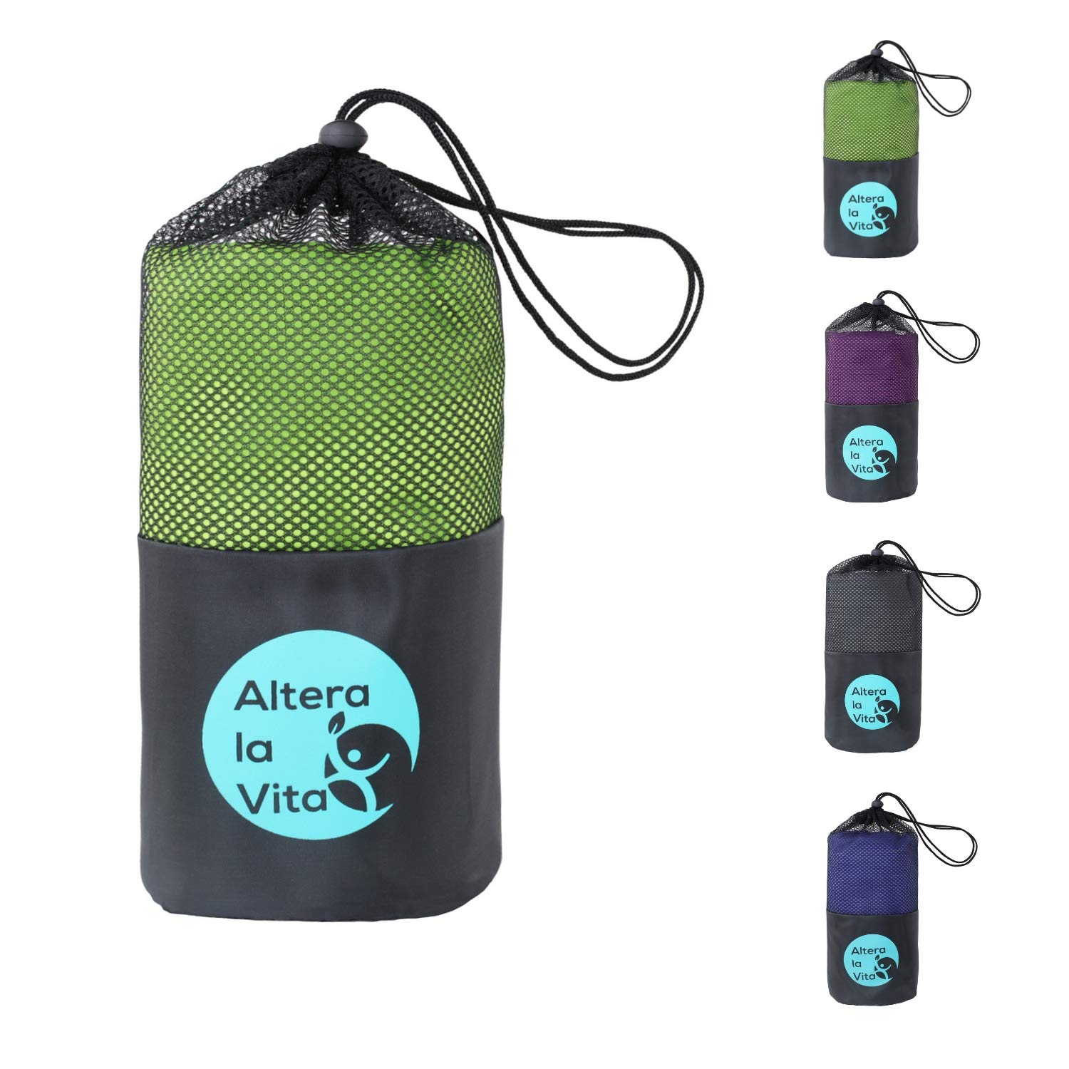Altera La Vita Sleeping Bag Made of Modern Microfibre 220 x 80 cm with Zip Cushion Compartment and Foot Opening Travel Sleeping Bag Ticking for Backpacking Camping Hut Hotel Ultralight Small