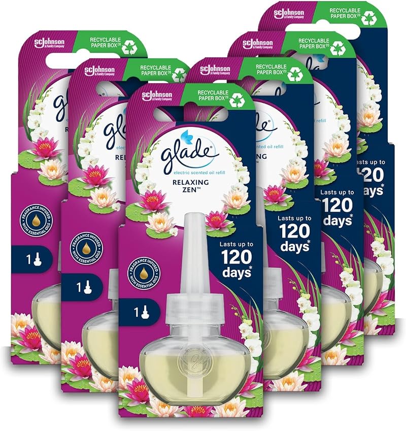 Glade Plug In Refills Relaxing Zen 6 x 20ml Electric Scented Oil