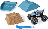Monster Jam 4 Piece Playset with 1:64 Die-Cast Lorry Megalodon Ramp Dirt Set view 3