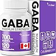 GABA 700mg STRONGEST IN CANADA (Gamma-Aminobutyric Acid) Helps (to) temporarily promote relaxation, Anxiety Relief, Natural S