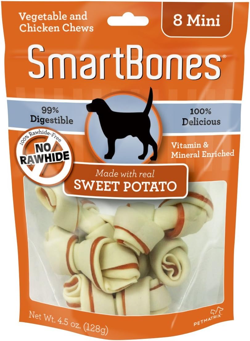 SmartBones Sweet Potato Dog Chew, Mini, 8Piece BigaMart