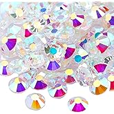 Flatback Resin Rhinestones for Nail Art,10000pcs 2mm Transparent AB Flat Back Rhinestones Bulk,Half Round Rhinestones Crystal Gemstones for DIY Crafts