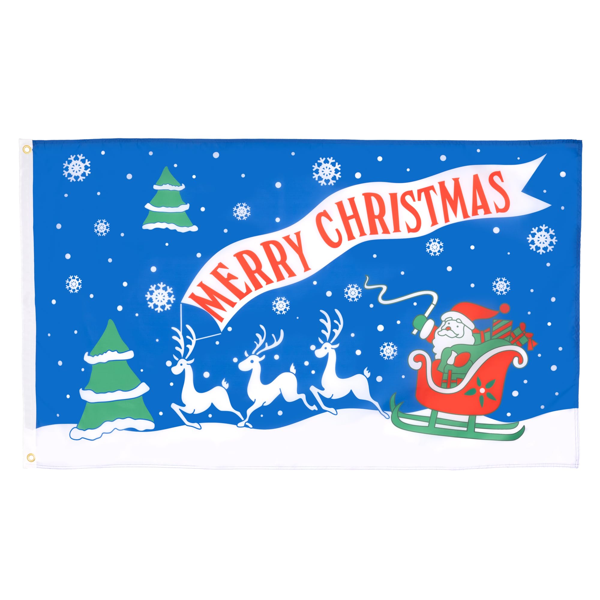 AZ FLAG - Merry Christmas Blue Flag - 2x3 Ft - 100D Polyester Christmas Banner with Two Metal Grommets - Fade Resistant - Vivid Colors - 2' x 3' Feet - 90x60 Cm