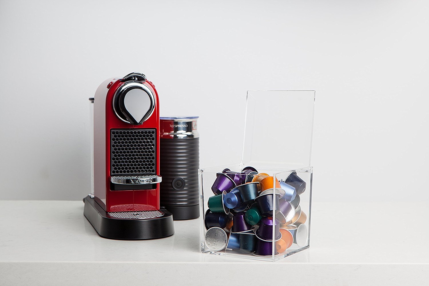 Nespresso Cube Plexiglass Capsule Pod Holder with Recipe eBook! Holds