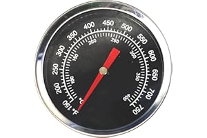 BRATI Replacement Black Dome Thermometer for Pit Boss 2-Series / 3-Series Vertical Smoker Grills, Pit Boss Memphis Ultimate Thermometer,Pit Boss PB1230G Combo Grills Heat Indicator