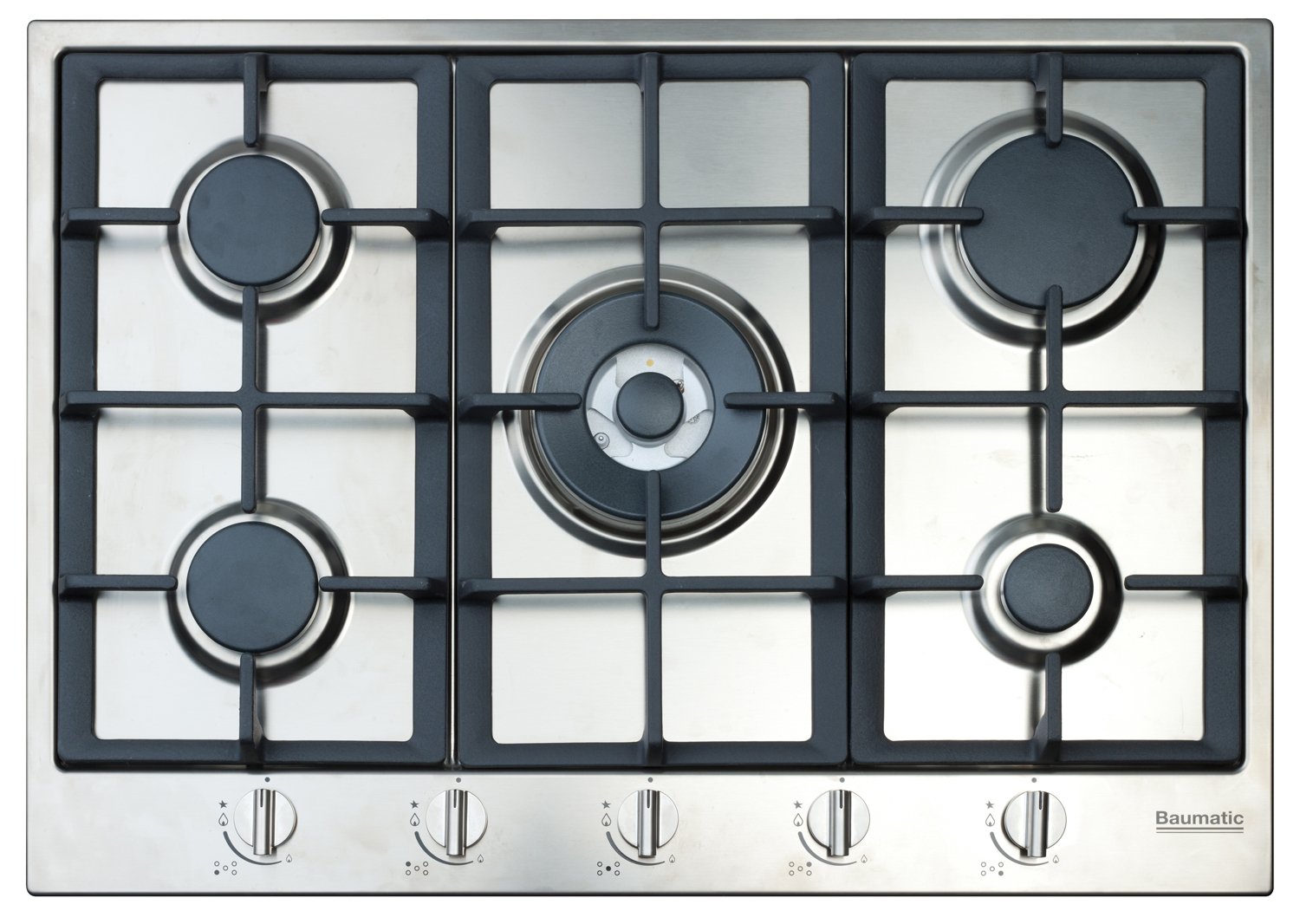 Baumatic Bhg900 5ss Built In Gas Hob Stainless Steel Hob Plate