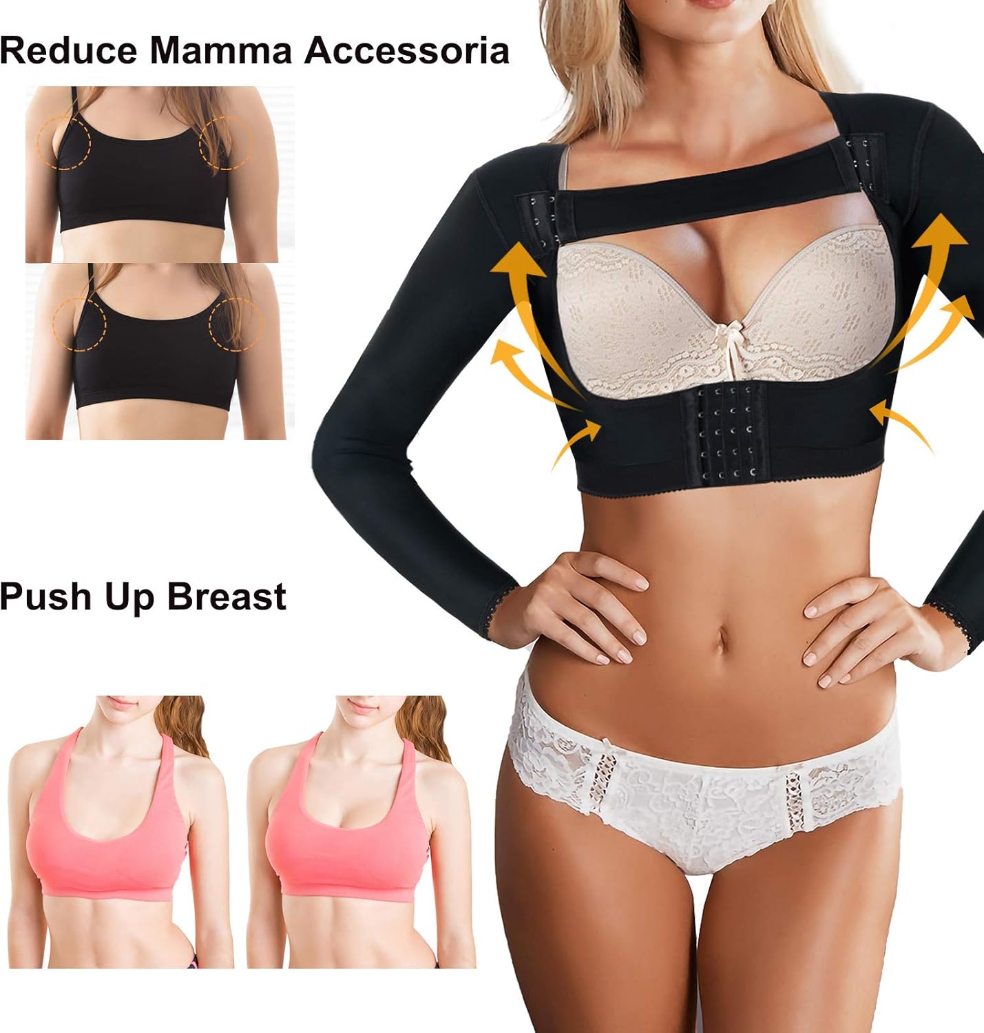 LANCS Women Upper Arm Shaper Post Surgical Compression Sleeves Slimmer Tops Posture Corrector Vest Shapewear at  Women’s Clothing store