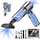 Saker Portable Car Vacuum Cleaner Cordless High Power 17000PA 3 in 1 Foldable Handheld Vacuum Cordless with Brushless Motor for Inflation,Dust Blowing,Home Car Cleaning HL132 Blue