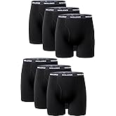 IWOLLENCE Men's Boxer Briefs Breathable Soft Moisture-Wicking Cotton Underwear with Comfort Flex Waistband, Multipack