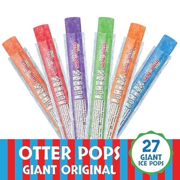 OTTER POPS, GIANT ORIGINAL 5.5OZ, 27 ICE POPS, SIX ZIPPY FLAVORS