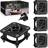 AMBULL 1/2" D Ring Tie Down Anchors & Hole Saw Drill, 4 Pack Trailer Tie Down (6000 lbs Capacity Per Pack) Heavy Duty Hooks for Loads on Trailers Trucks RV Campers Vans ATV SUV Boats Motorcycles Black