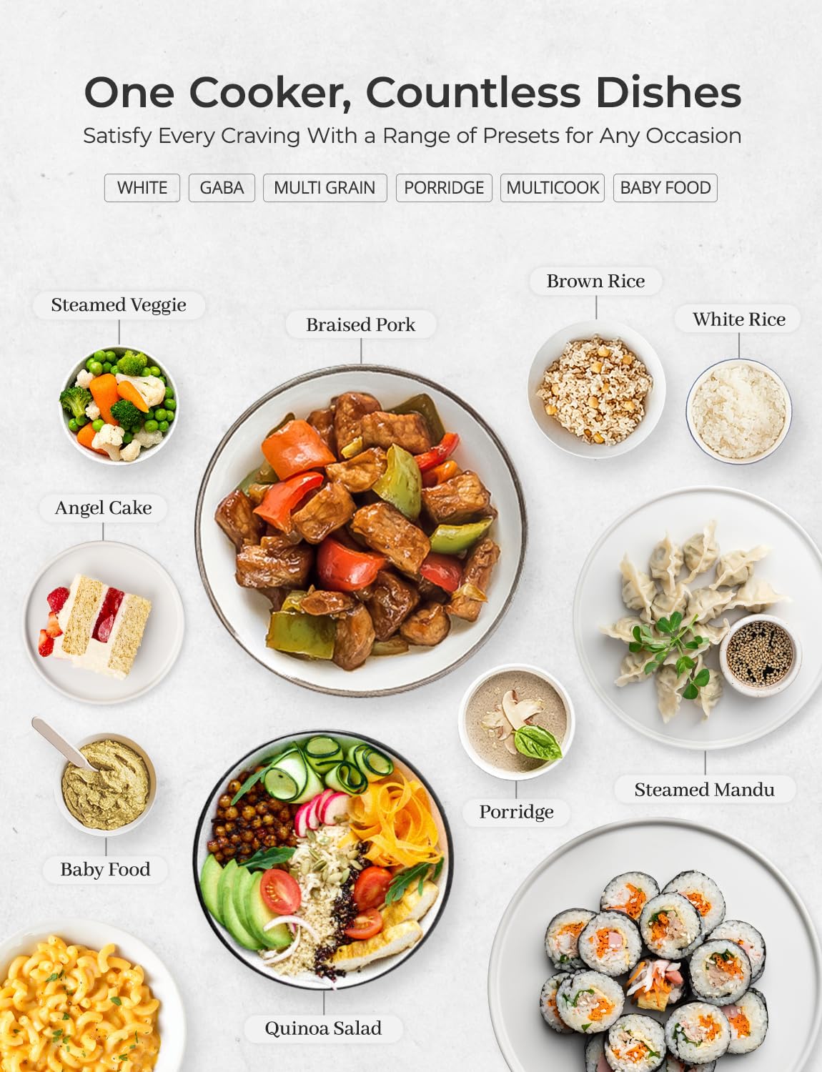 CUCKOO Micom Rice Cooker 6-Cup Uncooked / 12-Cup Cooked with Nonstick Inner Pot, Versatile Rice Maker with 9 Menu Options, Fuzzy Logic Technology, Auto Clean, Quick Rice Mode, Gray (CR-0675FG)