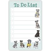 DAILY RITMO® Schnauzer Sticky to-Do List Notepad | Dog Mom Gifts for Women | Cute Miniature Schnauzer Stationery Pad 4x6” 50 Pages Made in USA | Christmas, Birthday Gift