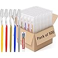 skourvut Disposable Toothbrushes with Toothpaste Individually Wrapped 5 Colors Bulk Toothbrush and Toothpaste 10g for Homeless,Shelter,Air Bnb/Hotel/Guest Apartment (100)
