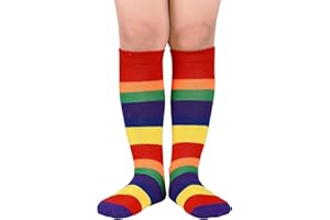 American Trends Kids Child Athletic Socks Striped Knee High Tube Soccer Socks Baseball Softball Socks for Toddler Girls