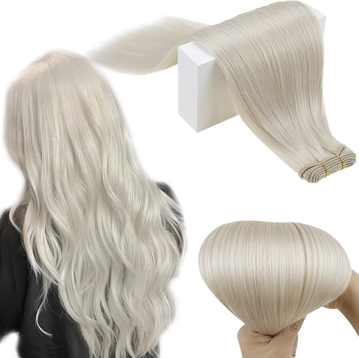 RUNATURE Blonde Sew in Hair Extensions for Women 22 Inch 100g Colour
