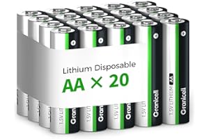 Granicell Lithium Iron AA Batteries 20-Pack, 3500mAh 1.5V High-Capacity for Flashlights, Toys & Electronics