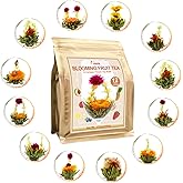 FullChea - Blooming Flowering Tea, 12 Unique Varieties - Flowering Tea in 12 Delicious Fruit Flavors - Gift For Tealovers, Christmas, Anniversary, Valentine, Birthday