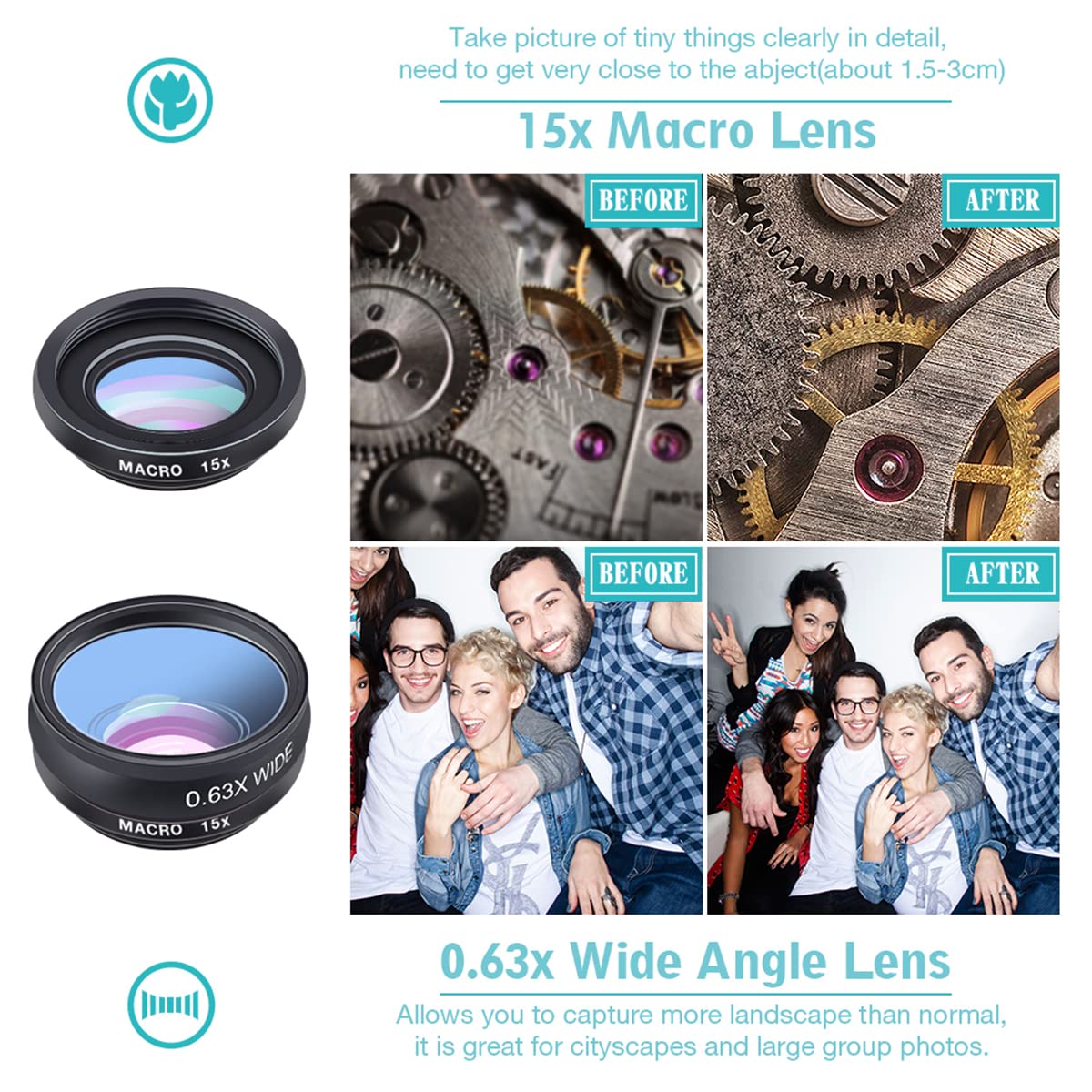 10 in 1 Mobile Phone Camera Lens Kit Wide Angle Macro