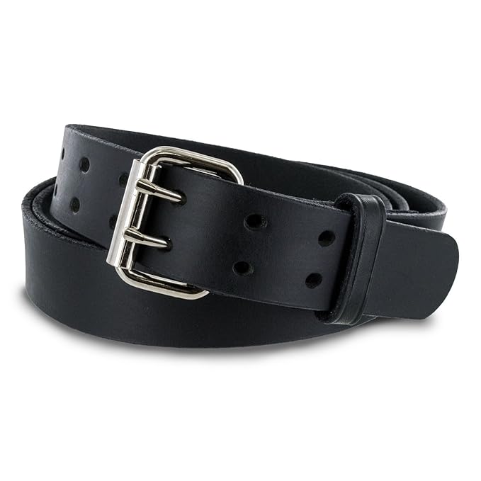 Buy Hanks Legend Men's Double Prong Leather Belt Heavy Duty Belts
