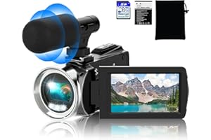 Rawiemy Video Camera Camcorder HD 4K 48MP Video Recorder Camera Vlogging Camera for YouTube Camcorders Video Camera for Kids with 3.0" LCD Screen,18X Digital Zoom and 32G SD Card