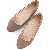 Stunner Women Cute Slip-On Ballet Shoes Soft Solid Classic Pointed Toe Flats Upgrade Khaki 41