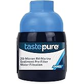 Camco Tastepure Sediment Pre-Filter for RV Water Filter - Features 20-Micron Water Filter System & Provides First Stage of Water Filtration - Extends the Life of Inline Water Filters (40048)