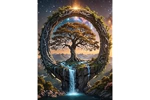Tree of Life Diamond Art Kits for Adults - 5D Round Drill Diamond Painting Kits, DIY Font of Life Diamond Painting Gem Art, C